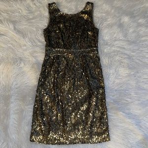 BCBG Maxazria Bronze Sequin Dress